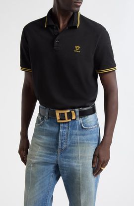 Versace Versace Medusa Piqu Cotton Polo