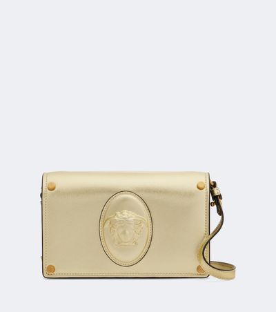 Versace Versace Medusa Small metallic leather clutch