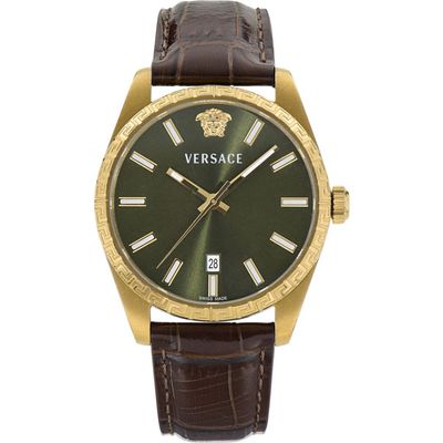 Versace Versace Millenyium Leather Strap Watch, 40mm