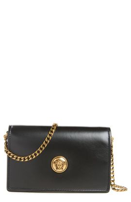 Versace Versace Mini Emblème Lambskin Leather Crossbody Bag