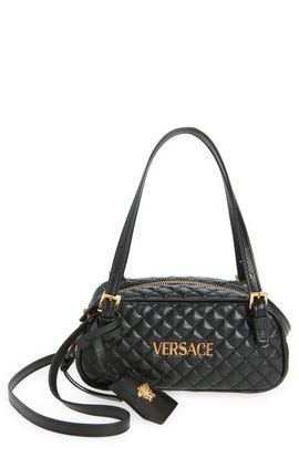 Versace Versace Mini Tag Bowling Quilted Leather Shoulder Bag