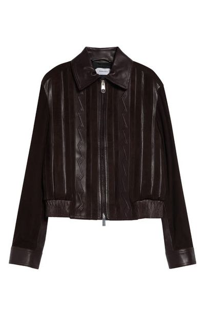 Versace Versace Mixed Media Greca Blouson Jacket