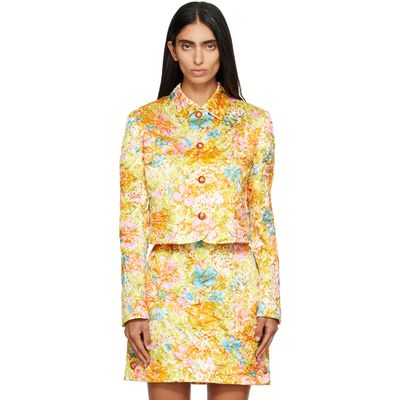 Versace Versace Multicolor Printed Silk Duchesse Jacket