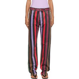 Versace Versace Multicolor Striped Straight Jeans