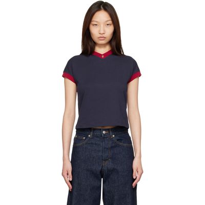 Versace Versace Navy & Red Stretch Cotton-Jersey T-shirt