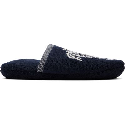 Versace Versace Navy Cotton-Terry Jacquard Slippers