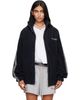 Versace Versace Navy Cotton-Terry Jacquard Zip Jacket - 1