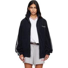 Versace Versace Navy Cotton-Terry Jacquard Zip Jacket