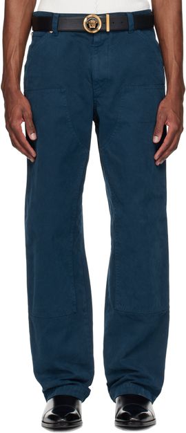 Versace Versace Navy Overdyed Canvas Carpenter Trousers