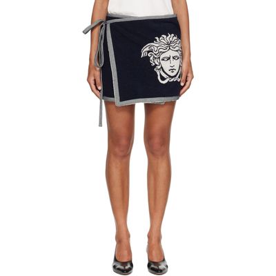 Versace Versace Navy Terry Medusa Jacquard Miniskirt
