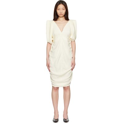 Versace Versace Off-White Cocktail Crepe Midi Dress