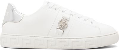 Versace Versace Off-White Greca Faux-Leather Sneakers