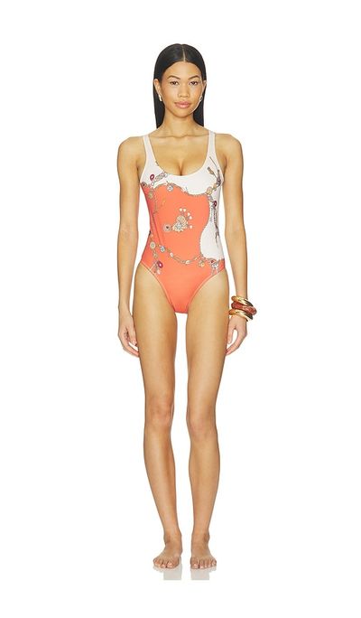 VERSACE VERSACE One Piece Swimsuit Stolen Jewels Printed On Responsible Matt Lycra