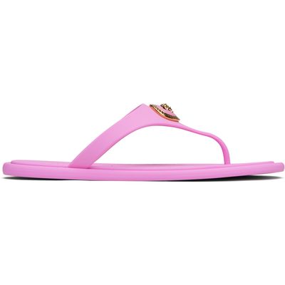 Versace Versace Pink Alia Rubber Flat Sandals