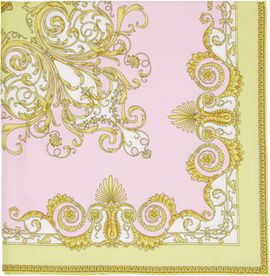 Versace Versace Pink Printed Silk Twill Scarf