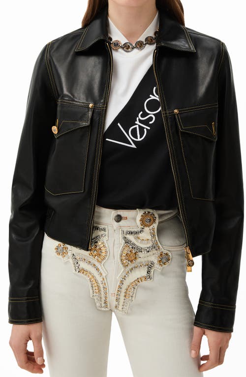 Versace Versace Piuma Lambskin Leather Jacket