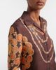 Versace Versace Printed cropped silk twill shirt - 4