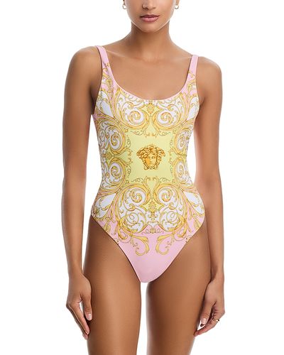 Versace Versace Printed Scoop Neck One Piece Swimsuit