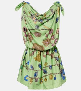 Versace Versace Printed silk twill minidress