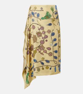 Versace Versace Printed silk twill wrap skirt