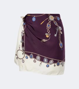 Versace Versace Printed sill twill wrap skirt
