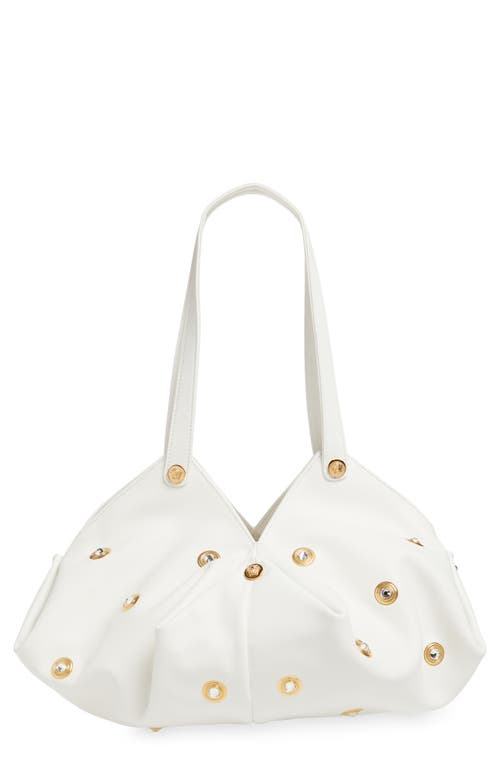 Versace Versace Protea Crystal Stud Leather Shoulder Bag