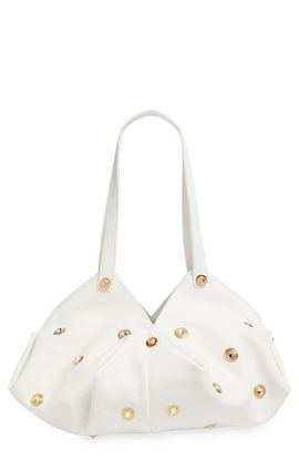 Versace Versace Protea Crystal Stud Leather Shoulder Bag