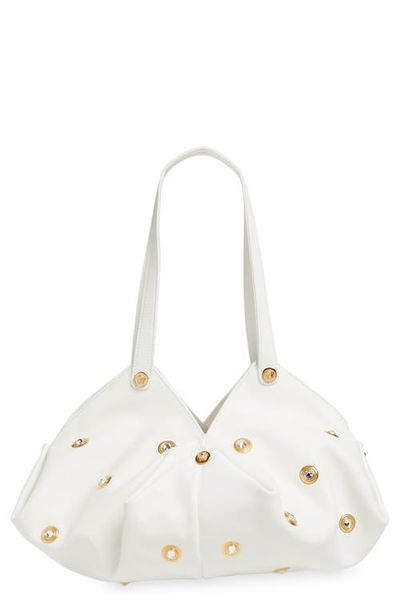 Versace Versace Protea Crystal Stud Leather Shoulder Bag