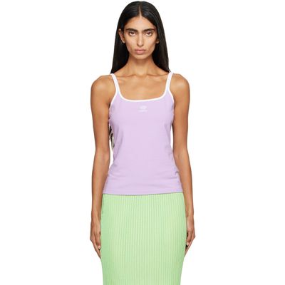 Versace Versace Purple Embroidered-Logo Stretch Cotton-Jersey Tank Top