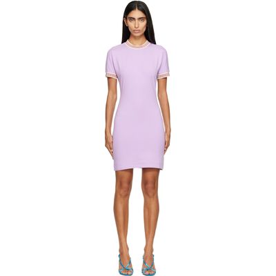 Versace Versace Purple Jacquard Stretch Cotton-Jersey Minidress