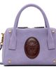 Versace Versace Purple Roomy Small Suede Boston Bag - 1