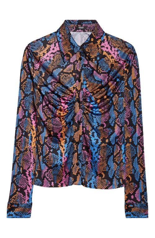 Versace - Python Print Liquid Jersey Button-Up Shirt