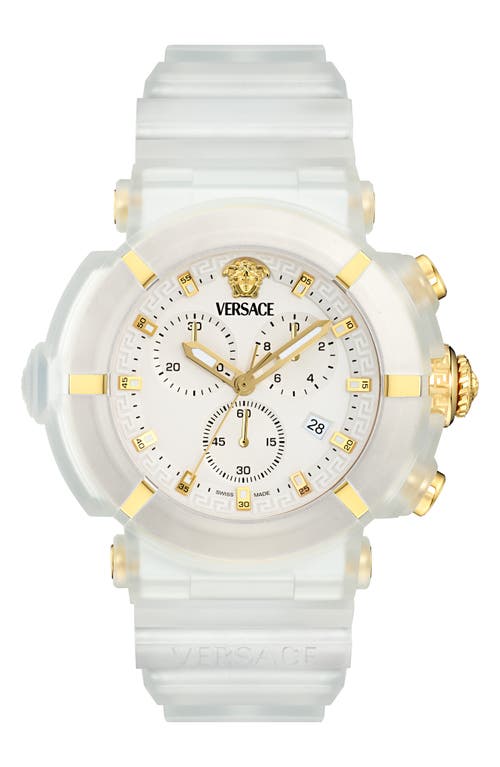Versace Versace Real Active Chronograph Silicone Strap Watch, 45mm
