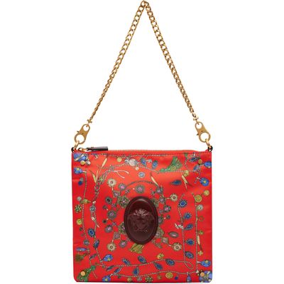 Versace Versace Red Cabine Printed Duchesse Shoulder Bag