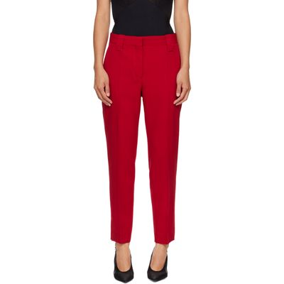 Versace Versace Red Grain de Poudre Wool Trousers