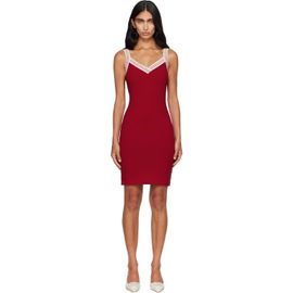 Versace Versace Red Jacquard Stretch Cotton-Jersey Minidress