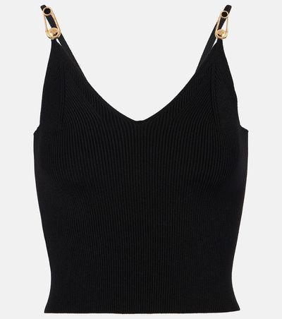 Versace Versace Safety Pin ribbed-knit top