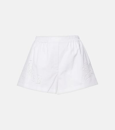 Versace Versace Sangallo embroidered cotton poplin shorts