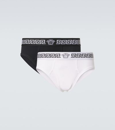 Versace Versace Set of 2 Greca Border cotton-blend briefs