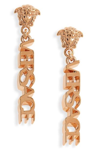 Versace Versace Signature Logo Drop Earrings