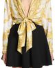 Versace Versace Silk Twill Plunging Neck Top - 2