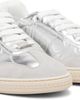 Versace Versace Silver Greca Court Metallic Faux-Leather Sneakers - 4