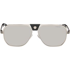 Versace Versace Silver Greca Flow Navigator Sunglasses