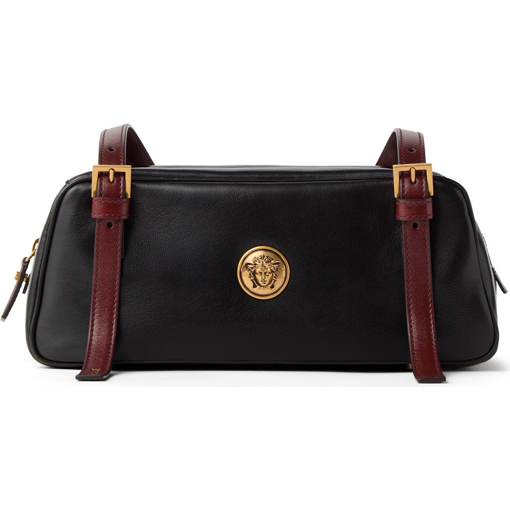 Versace Versace Small Emblème Medusa Leather Bowling Bag