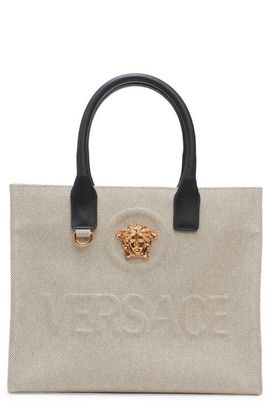 Versace Versace Small La Medusa Logo Canvas Tote