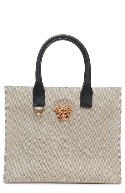 Versace Versace Small La Medusa Logo Canvas Tote