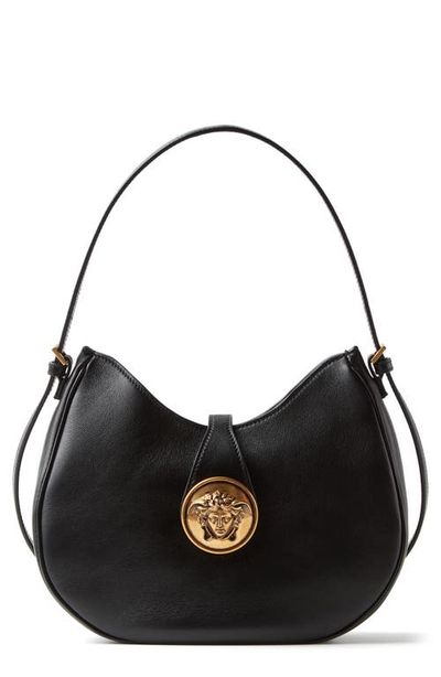 Versace Versace Small Leather Hobo Bag