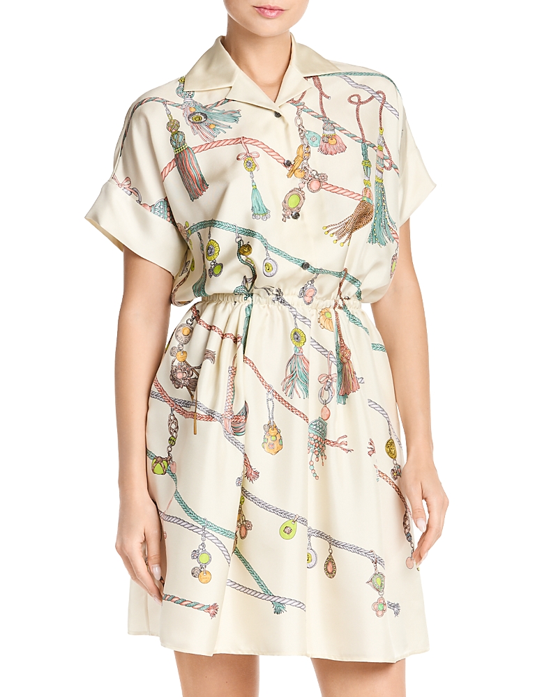 Versace Versace Stampa Hangin' Silk Shirtdress
