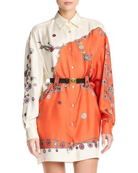 Versace Versace Stolen Jewels Silk Shirtdress