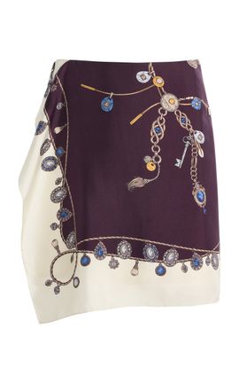 Versace Versace Stolen Jewels SilkTwill Mini Skirt